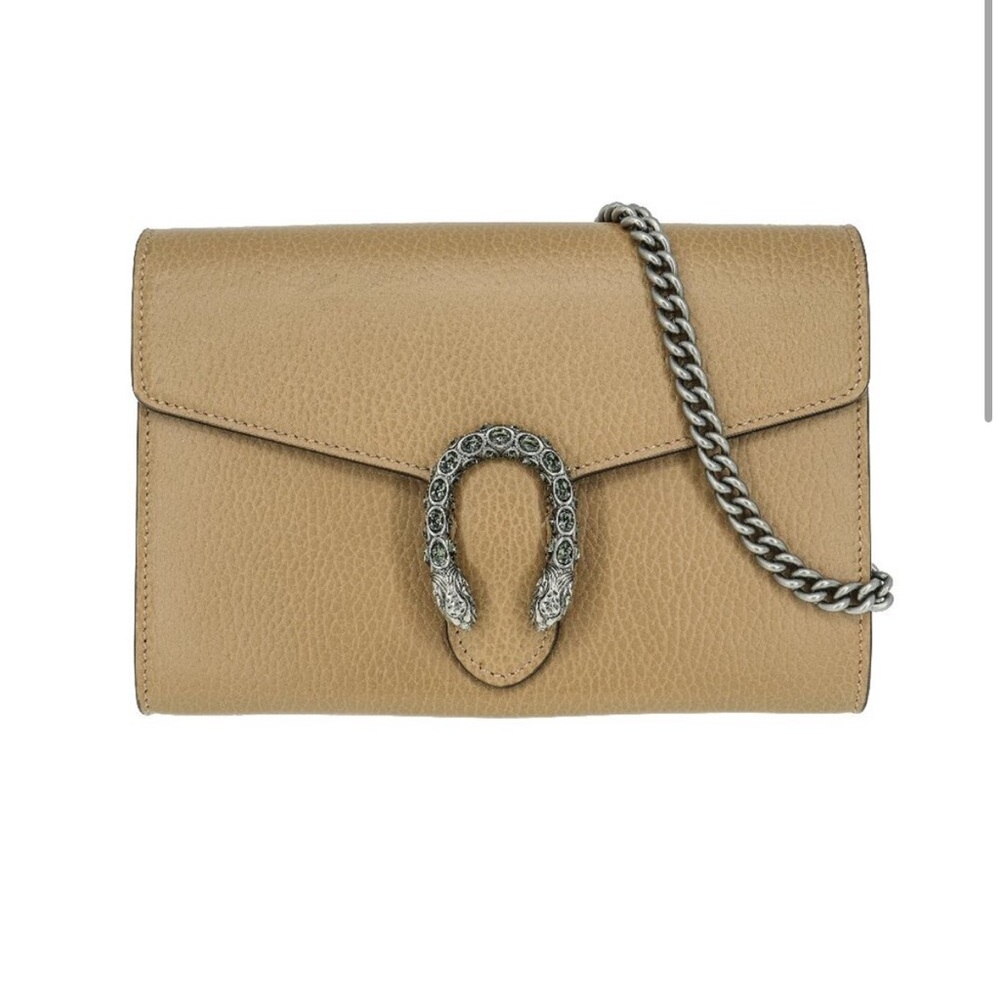 GUCCI DIONYSUS MINI LEATHER CHAIN WALLET